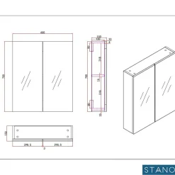Stano Armoire de toilette bloc-miroir FORTINA largeur 60 cm chêne clair* Armoire De Toilette