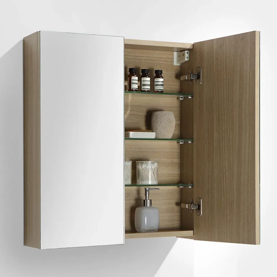 Stano Armoire de toilette bloc-miroir SIENA largeur 60 cm chêne clair texture