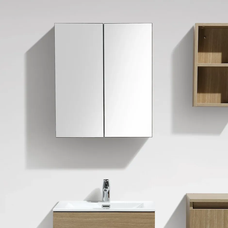 Stano Armoire de toilette bloc-miroir SIENA largeur 60 cm chêne clair texture