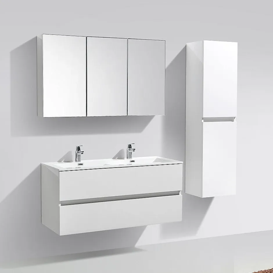 Stano Armoire de toilette bloc-miroir SIENA largeur 120 cm blanc laque