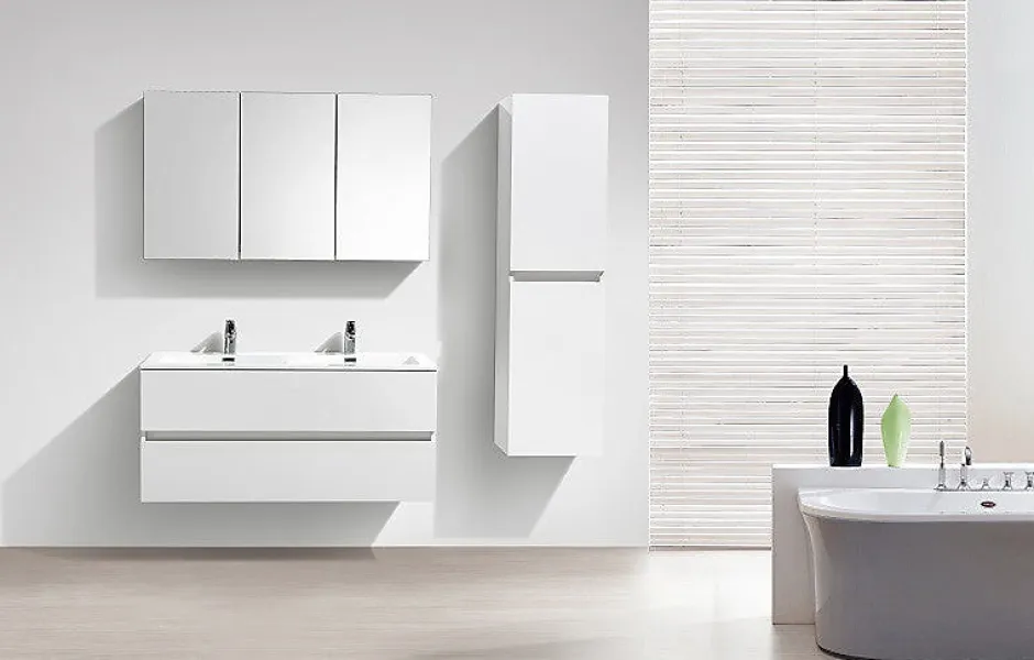 Stano Armoire de toilette bloc-miroir SIENA largeur 120 cm blanc laque