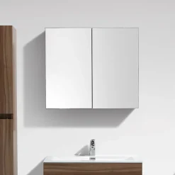 Stano Armoire de toilette bloc-miroir SIENA largeur 80 cm noyer* Armoire De Toilette|Meuble De Salle De Bains Faible Profondeur