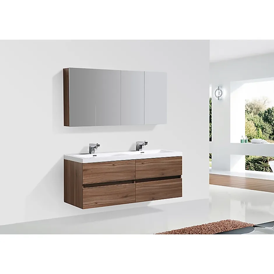 Stano Armoire de toilette bloc-miroir SIENA largeur 144 cm noyer