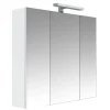 Planète Bain Armoire de toilette éclairante 3 portes 70 cm blanche Juno 2* Armoire De Toilette