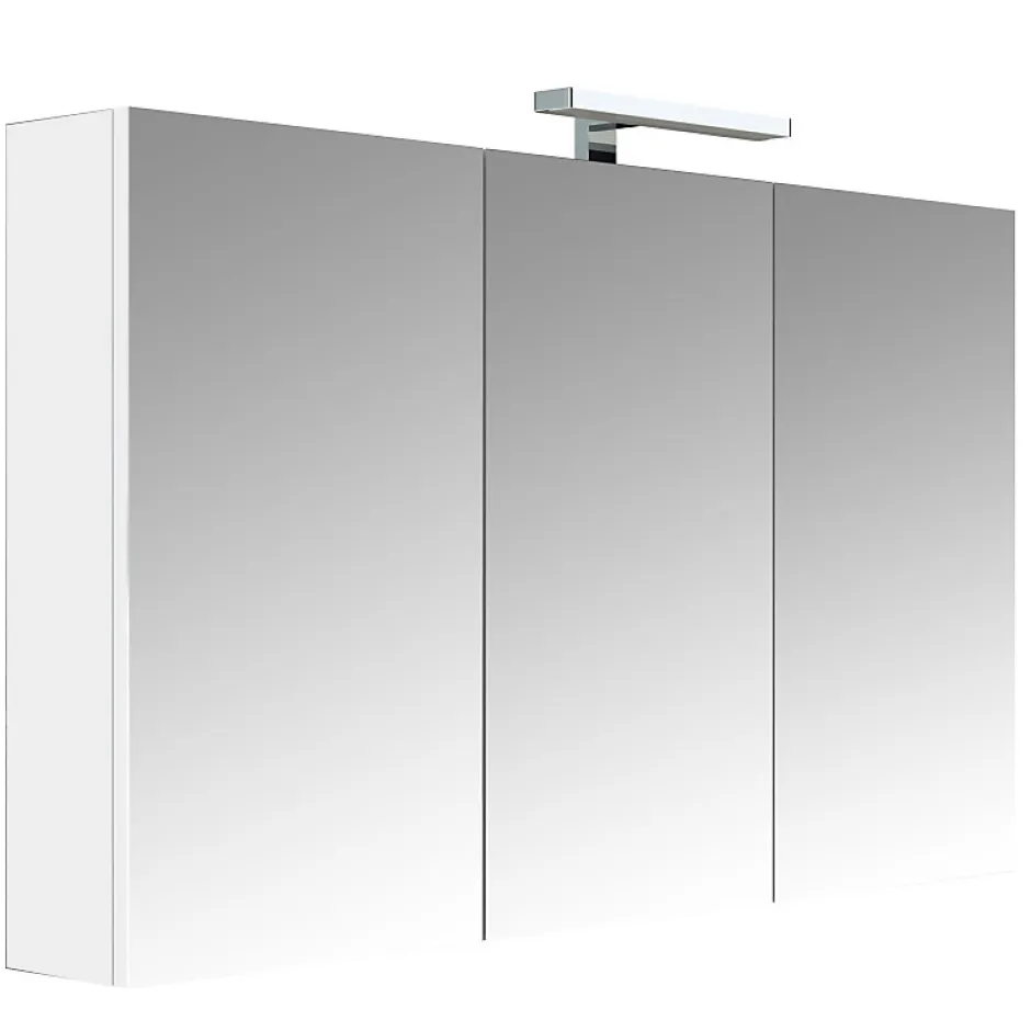 Planète Bain Armoire de toilette éclairante 3 portes 120 cm blanche Juno 2* Armoire De Toilette