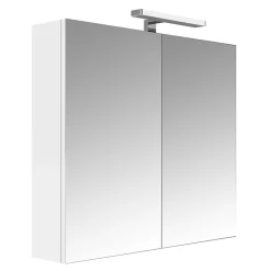 Planète Bain Armoire de toilette éclairante 2 portes 80 cm blanche Juno 2* Armoire De Toilette