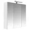 Planète Bain Armoire de toilette éclairante 3 portes 60 cm blanche Juno 2