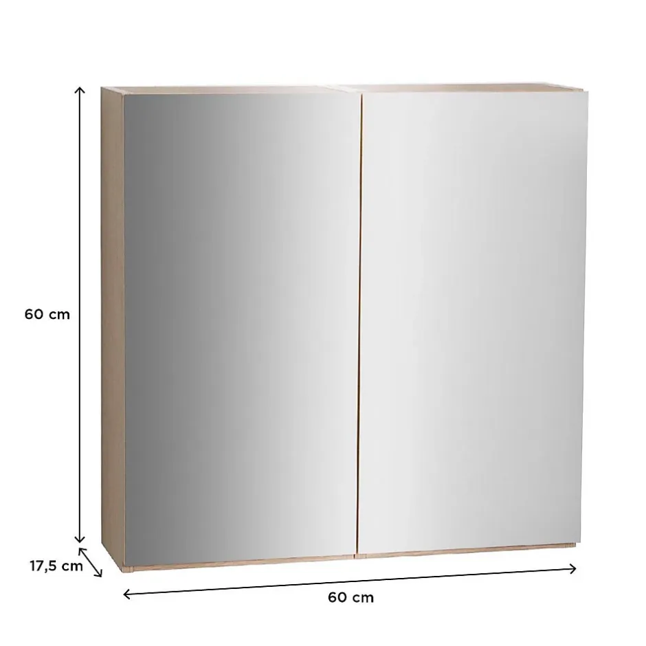 Mob-In Armoire de toilette 60cm double porte avec miroirs WILL* Armoire De Toilette