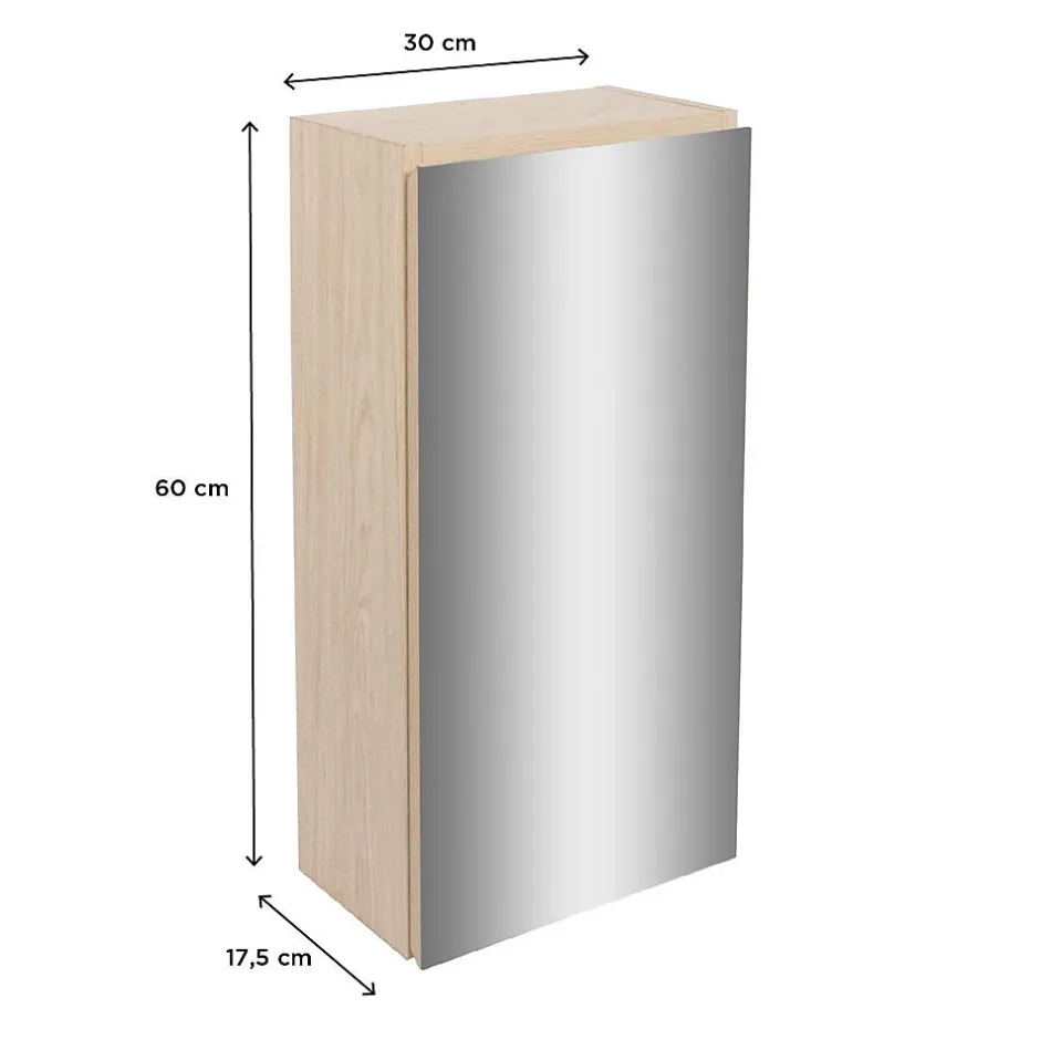 Mob-In Armoire de toilette d'angle avec miroir WILL* Meuble De Salle De Bains Faible Profondeur|Armoire De Toilette