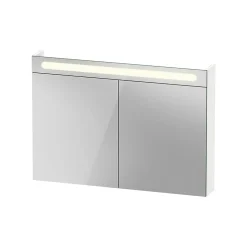 Duravit Armoire de toilette en aluminium 2 portes miroir avec éclairage LED pour salle de bain et toilette - 70x100x15cm - DURAPOINT