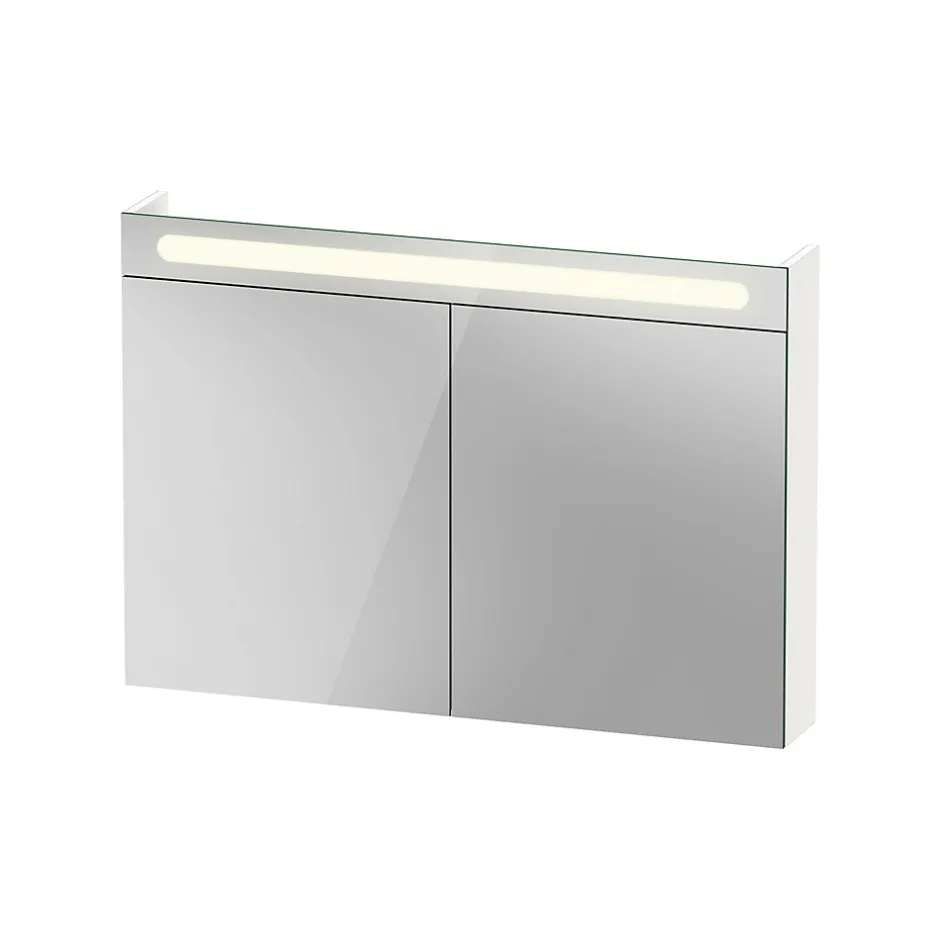 Duravit Armoire de toilette en aluminium 2 portes miroir avec éclairage LED pour salle de bain et toilette - 70x100x15cm - DURAPOINT