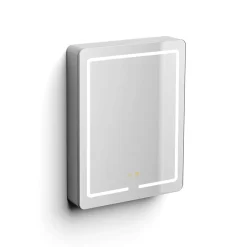 Poalgi Armoire de toilette LED aluminium MANILLONS 2p miroir l. 60 cm H. 80 cm P. 14 cm - Gan