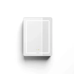 Poalgi Armoire de toilette LED aluminium MANILLONS 2p miroir l. 60 cm H. 80 cm P. 14 cm - Gan