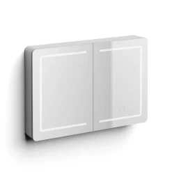 Poalgi Armoire de toilette LED aluminium MANILLONS 2p miroir l. 100 cm H. 70 cm P. 14 cm - Gan