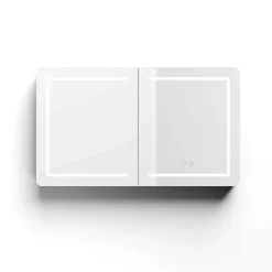 Poalgi Armoire de toilette LED aluminium MANILLONS 2p miroir l. 120 cm H. 70 cm P. 14 cm - Gan* Armoire De Toilette