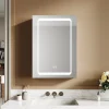 Sirhona Armoire de toilette LED en aluminium 700 x 500 x 133mm Smart Bathroom Storage Cabinet Interrupteurs tactiles* Meuble De Salle De Bains Faible Profondeur|Armoire De Toilette