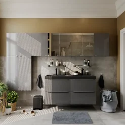 GoodHome Armoire de toilette miroir l.60 x H.60 x P.15 cm, Imandra* Armoire De Toilette|Meuble De Salle De Bains Faible Profondeur