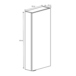 GoodHome Armoire de toilette miroir l.40 x H.90 x P.15 cm, Imandra