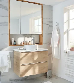 GoodHome Armoire de toilette miroir l.100 x H.60 x P.15 cm, Imandra* Armoire De Toilette