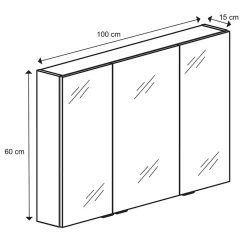 GoodHome Armoire de toilette miroir l.100 x H.60 x P.15 cm, Imandra* Armoire De Toilette