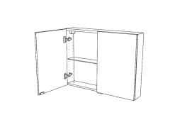 GoodHome Armoire de toilette miroir l.80 x H.60 x P.15 cm, Imandra