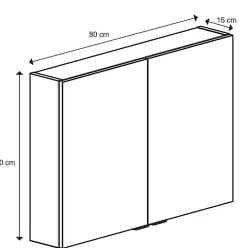 GoodHome Armoire de toilette miroir l.80 x H.60 x P.15 cm, Imandra