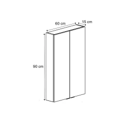 GoodHome Armoire de toilette miroir l.80 x H.90 x P.15 cm, Imandra* Armoire De Toilette|Meuble De Salle De Bains Faible Profondeur