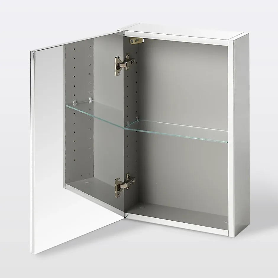 GoodHome Armoire de toilette miroir l.40 x H.60 x P.15 cm, Imandra* Armoire De Toilette|Meuble De Salle De Bains Faible Profondeur