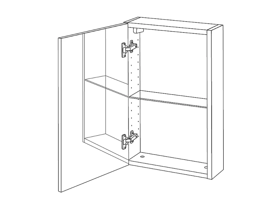 GoodHome Armoire de toilette miroir l.40 x H.60 x P.15 cm, Imandra* Armoire De Toilette|Meuble De Salle De Bains Faible Profondeur