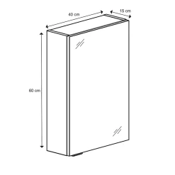 GoodHome Armoire de toilette miroir l.40 x H.60 x P.15 cm, Imandra* Armoire De Toilette|Meuble De Salle De Bains Faible Profondeur