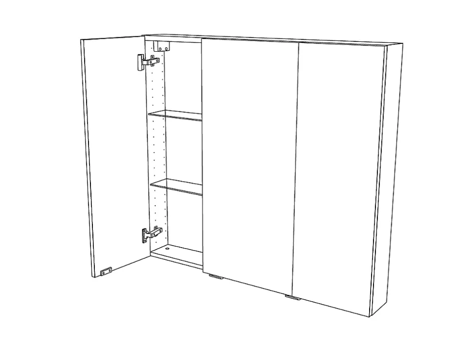 GoodHome Armoire de toilette miroir l.100 x H.90 x P.15 cm, Imandra* Armoire De Toilette