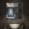 AICA Sanitaire Armoire de Toilette Mural avec Miroir Niches Intégrées et Rangement Fermé - Moderne, Anthracite, 80x70 cm,* Armoire De Toilette