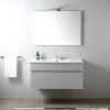 Kiamami Valentina Armoire De Toilette Murale 100 Cm Avec Tiroir Gris Lune Et Miroir 100X60* Ensemble Meuble De Salle De Bains