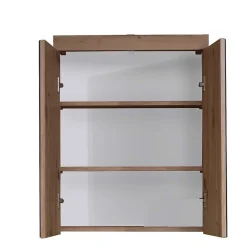 Chb Collection Armoire de toilette murale - 2 portes miroir - Mélaminé Blanc/Chêne. L - H - P : 60 - 77 - 17 cm* Armoire De Toilette