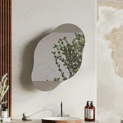 Pier Import Armoire de toilette organique taupe 1 miroir CODY* Armoire De Salle De Bains