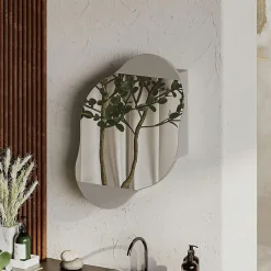 Pier Import Armoire de toilette organique taupe 1 miroir CODY* Armoire De Salle De Bains