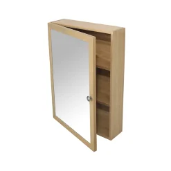 GoodHome Armoire de toilette placage chêne l.50 x H.70 x P.15 cm, Perma