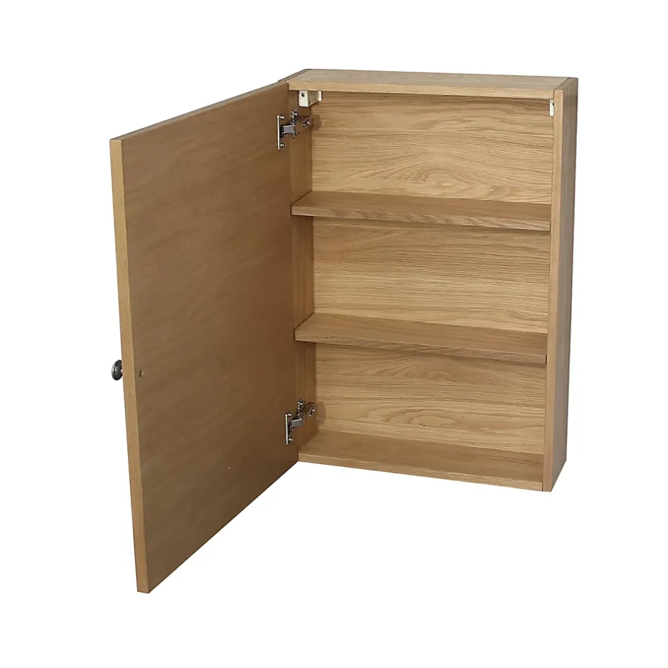 GoodHome Armoire de toilette placage chêne l.50 x H.70 x P.15 cm, Perma