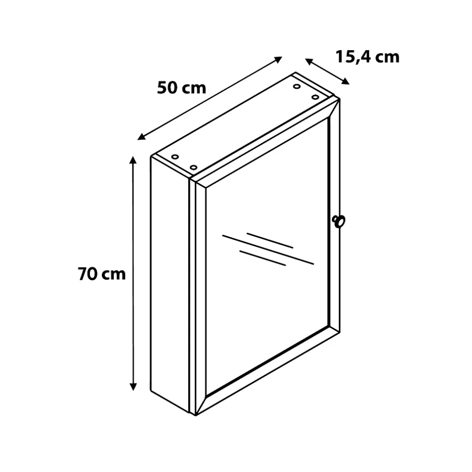GoodHome Armoire de toilette placage chêne l.50 x H.70 x P.15 cm, Perma