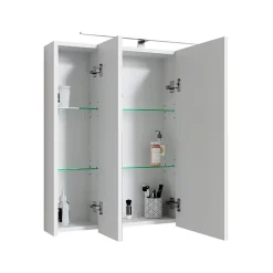 Ml-Design Armoire de toilette salle de bain avec miroir et LED 72,4x72x15 cm