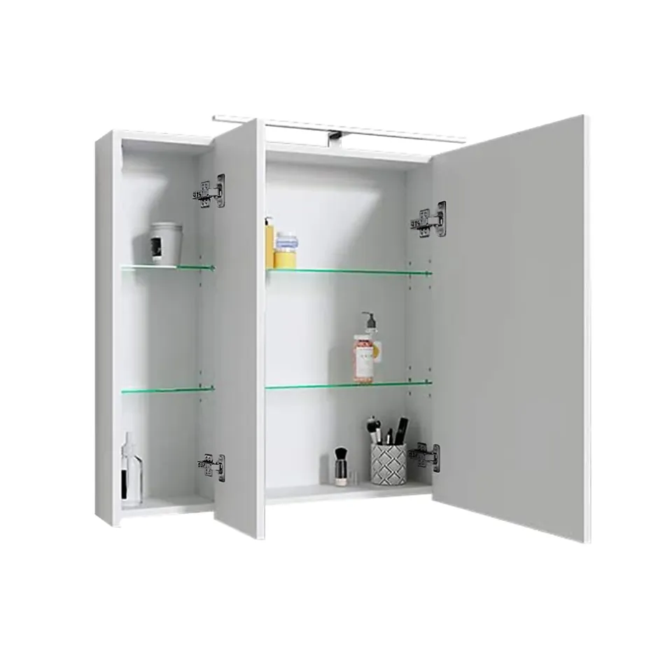 Ml-Design Armoire de toilette salle de bain avec miroir et LED 90,4x72x15 cm* Armoire De Toilette|Meuble De Salle De Bains Faible Profondeur