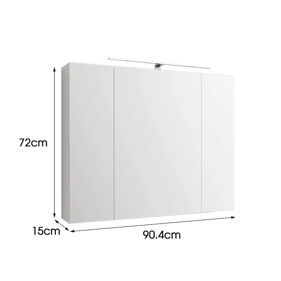 Ml-Design Armoire de toilette salle de bain avec miroir et LED 90,4x72x15 cm* Armoire De Toilette|Meuble De Salle De Bains Faible Profondeur