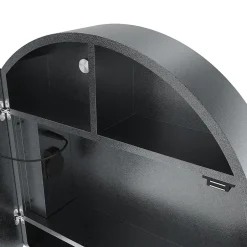 Sirhona Armoire de toilette Rond 60x60cm+Touch+LED Tri-couleur Température+ Anti-buée+ Prise rasoir
