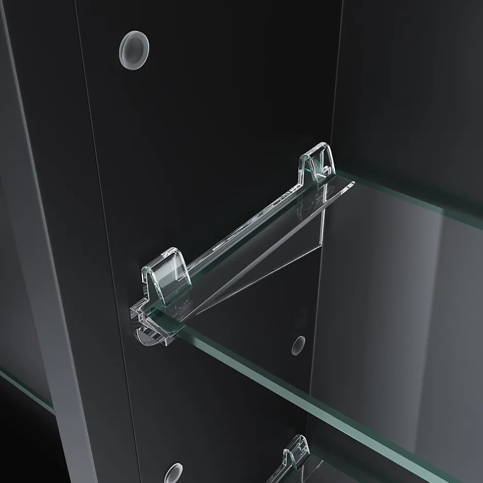 Sirhona Armoire de toilette Grand Rangement 60x75 cm + Interrupteur tactile + Température LED tricolore + Anti-buée + Prise rasoir
