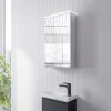 Bernstein Armoire de toilette suspendue miroir 40x19x71cm (LxPxH), charnière à droite, éclairage LED, tablettes en verre - VARO* Armoire De Toilette