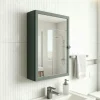 GoodHome Armoire de toilette vert mat l.50 x H.70 x P.15 cm, Perma* Armoire De Toilette|Meuble De Salle De Bains Faible Profondeur