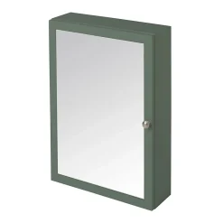 GoodHome Armoire de toilette vert mat l.50 x H.70 x P.15 cm, Perma* Armoire De Toilette|Meuble De Salle De Bains Faible Profondeur