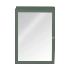 GoodHome Armoire de toilette vert mat l.50 x H.70 x P.15 cm, Perma* Armoire De Toilette|Meuble De Salle De Bains Faible Profondeur