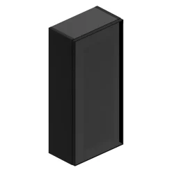 Ipiemme SRL Armoire haute de salle de bains l.35 x H.75 x P.20 cm noir mat et verre fumé, Pura+