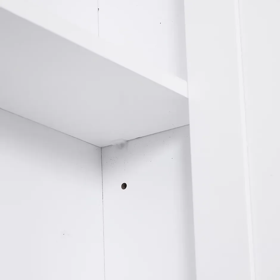 Homcom Armoire haute murale de salle de bain ou WC placard 1 porte 3 niches dim. 53L x 14,5l x 50,5H cm MDF panneaux particules blanc* Armoire De Salle De Bains